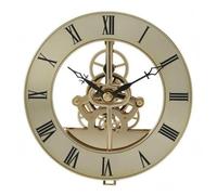Folpus Meccanismo Orologio da Parete Assemblaggio Movimento Visibile Quadrante Rotondo Numeri Ingranaggio in Rame Alluminio Acciaio Adatto a Soggiorno Studio Ingresso, Oro, SKM3P-HD4-G
