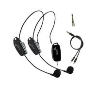 Folpus Microfonico Ricarica USB Portata 50M Microfono con Cuffia Da Indossare Sulla Testa per Discorso Dell'istruttore di Fitness Dell'insegnante, 2 Microfono