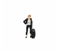 Folpus Miniatura Figurina Umana Modello Diorama Resina Dipinta Accessorio Scene Realistiche per Diorami E Scenari Urbani Adatta, Donna In Tailleur Con Valigia