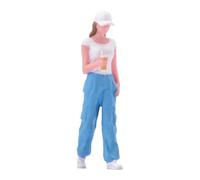 Folpus Modello di Figure di Ragazze in Miniatura, Piccole Figure di Persone, Oggetti di Scena, Simulazione realistica Dipinta per Accessori di Micro paesaggi, 1 24