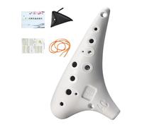 Folpus Ocarina 12 Fori Portatile Leggero E Pratico in Resina Resistente con Design Raffinato E Borsa Inclusa Adatto per Principianti Musicisti Regali Lezioni, Bianco
