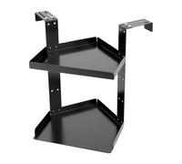 Folpus Office Cubicle Shelf Scaffale Da Angolo per Divisorio con Metallo Resistente Due Ripiani Regolabili Ganci Versatili Facile Installazione Adatto per Or, S