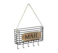 Folpus Organizer Da Parete per Chiavi con Vassoio Porta Lettere E Cinque Ganci per Lettere E Chiavi, per Corridoio, Ingresso, Ufficio, 2