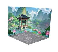 Folpus Organizzatore di Scene di Sfondo Modello di Patio Piano di Lavoro Diorama Regalo Forniture Fai da Te Sfondo, 30 Cm