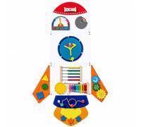 Folpus Pannello Attività a Forma di in Legno da Parete Colorato Busy Board da Parete con Elementi Interattivi Non Elettrico per Aula Scolastica