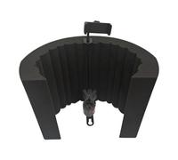 Folpus Pannello in Schiuma fonoassorbente per Microfono, Pannello in Schiuma per Microfono Pieghevole Professionale Portatile per trasmissioni e canti, con Clip per Microfono del Telefono