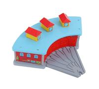 Folpus Parcheggio per Bambini con capannone per Trenino, Accessorio per ferrovia con Binario di scambio a Cinque Vie per Regalo di Compleanno