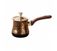 Folpus Pentola Turca per Caffè e Tè in Acciaio Inox Multifunzionale Caffettiera Turca con Coperchio Facile da Pulire Pentolino per Casa, Motivo 19, Stile D