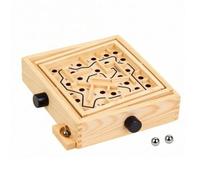 Folpus Percorso Palline di Metallo Sicuro Gioco Percorso con Barriere in Legno Robusto Gioco di Equilibrio in Legno per Famiglie, Bambini, Stile C