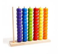 Folpus Perline Didattiche Bambini Gioco Educativo Set Impilabile Tavola con Punzoni Perline Colorate Ordinamento Colori in Legno Stimola Curiosità Pensiero, L