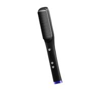 Folpus Pettine per lisciare i capelli, spazzola calda per acconciature, 5 temperature regolabili, spazzola per lisciare portatile, ferro arricciacapelli da, Nero