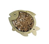 Folpus Pezzi di Bordo Sensoriale Giocattolo in Legno Fai-da-Te per Bambini Piccoli Giocattoli Educativi Precoci Giocattoli per Lo Sviluppo Liscio E Regalo di, Pesce Azzurro