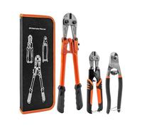 Folpus Pinza Tagliabulloni Set Tagliacavi Tronchese Tagliafili Taglia Catene con Manico Ergonomico in Metallo Pensato per Elettricisti Officina Casa