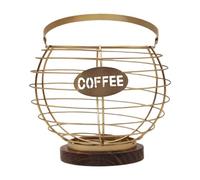 Folpus Porta Capsule di Caffè, Cestino per Capsule di Caffè, Base in Filo di Ferro, Cestino per Frutta, Contenitore Multiuso per Riporre Oggetti, Organiz, Oro