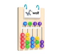 Folpus Puzzle di lettere con flashcard, gioco di ortografia con parole a, gioco di ortografia in legno per bambini dai 3 ai 4 anni