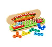 Folpus Puzzle Educativo a Tema Hot Dog Tattile Puzzle con Pioli e Pezzi Geometrici Manuale Tavola Qurata con Pioli Verticali per Apprendimento Precoce