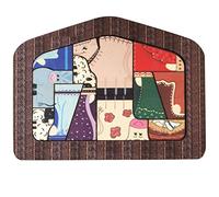 Folpus Puzzle in Legno Ornamento Statua Giocattolo Fatto a Mano Mas Puzzle Regalo Colorato Mestiere Unico per Ragazze Educative Familiari, C