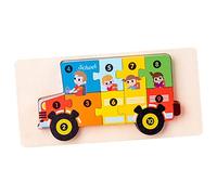 Folpus Puzzle in Legno per Bambini da 1 a 3 Anni, Puzzle Educativo, Veicolo, Auto, Puzzle per Bambini E Bambine, Autobus