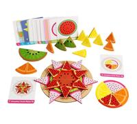 Folpus Puzzle Pezzi Geometrici | Sviluppa Coordinazione Occhio-Mano, Gioco di Riconoscimento Frutta, Colori Vivaci, Puzzle con Carte Riferimento