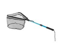 Folpus Rete da Pesca Galleggiante con Struttura Triangolare Pieghevole in Alluminio Leggero con Manico Telescopico E Laccio da Polso per il Recupero Sicuro