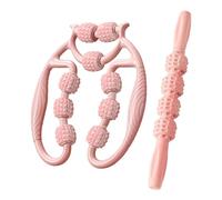 Folpus Rullo massaggiante Circolare per Gambe, Versatile Strumento Portatile per l'allenamento e la Scultura del Corpo, Rullo Muscolare per avambraccio, Rosa