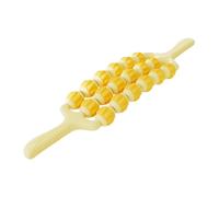 Folpus Rullo Massaggiante Leggero per Il Rilassamento Muscolare, Portatile, Ideale per Addome, Gambe E per Combattere La Cellulite, Giallo 3 Fila