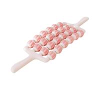 Folpus Rullo Massaggiante Leggero per Il Rilassamento Muscolare, Portatile, Ideale per Addome, Gambe E per Combattere La Cellulite, Rosa 4 File