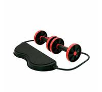 Folpus Ruota Addominali Rullo Addominali Roller Core Attrezzo Fitness con Doppia Ruota Antiscivolo E Tappetino Ginocchia Struttura Stabile per Allenare, Rosso, Rosso