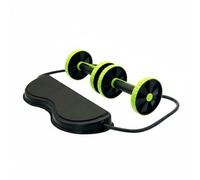 Folpus Ruota Addominali Rullo Addominali Roller Core Attrezzo Fitness con Doppia Ruota Antiscivolo E Tappetino Ginocchia Struttura Stabile per Allenare, Verde, Verde Fluorescente
