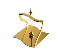 Folpus salviette in Acciaio Inox con Base Quadrata Moderno Tovaglioli con Asta Centrale Semplice da Tavolo per Spazi di Esposizione, Oro
