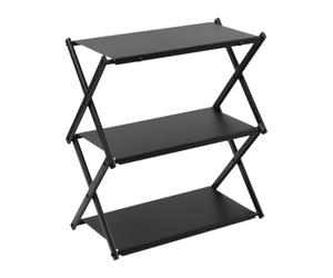 Folpus Scaffale da Esterno Portatile a 3 Livelli: Compatto, Elegante, Leggero E Pieghevole, Ideale per Barbecue, Giardino, Patio, Luogo di Pesca E Casa, Nessun Piatto di Stoffa