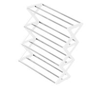 Folpus Scarpiera a 4 Strati in Tubi D'acciaio, Scaffale Portascarpe Salvaspazio, Moderno, Semplice Da Montare, Design Aperto, 16,5x7,3x19,5 Pollici, Bianco