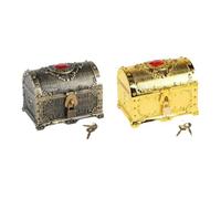 Folpus Scrigno Del Tesoro Dei Pirati con Chiave per Custodire Gioielli, Chiavi E Spille, Scatola Decorativa Antica Multiuso, Adatta Come Regalo per Bambini.