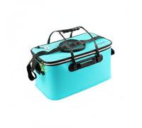 Folpus Secchio da Pesca Pieghevole Contenitore Borsa Acquatica Contenitore Portatile Salva Pesci con Design Pieghevole Adatto per, Blu, 45 Cm