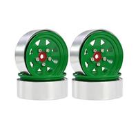 Folpus Set di 4 cerchi da 12 mm esagonali, sostituiscono i cerchi RC in alluminio da 1,9" per accessori fai da te per 1/10 RC SCX10, Verde