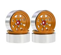 Folpus Set di 4 cerchi da 12 mm esagonali, sostituiscono i cerchi RC in alluminio da 1,9" per accessori fai da te per 1/10 RC SCX10, Giallo