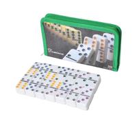Folpus Set di Double Six da 28 Pezzi, Gioco educativo per Feste, Classico Gioco di Tessere, da Viaggio per Ragazzi e Ragazze, Verde