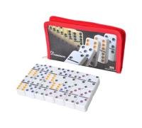 Folpus Set di Double Six da 28 Pezzi, Gioco educativo per Feste, Classico Gioco di Tessere, da Viaggio per Ragazzi e Ragazze, Rosso