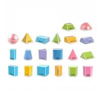 Folpus Set di Insegnamento Geometria Solida Pezzi Trasparenti E Facce Colorate Completo di Prismi Cilindri Coni Sfere E Poliedri per La Dimostrazione