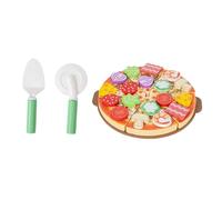 Folpus Set di Pizza in Legno, Giocattolo educativo per Condividere fette, servire, Cucinare e Tagliare, Set da Gioco per bomboniere per la Scuola, L