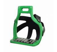 Folpus Staffa di Rete Staffe Equitazione Pedane Antiscivolo Base Larga Supporto Stabile Presa Sicura con Ramponcini Sulla Pedana E Sostegno Piede Controllato