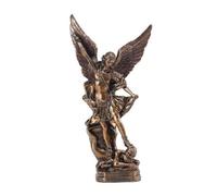 Folpus Statua di Arcangelo Arcangelo Vittorioso Demone Bronzata Statua di con Spa Dettagliato per Arredamento Domestico