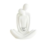 Folpus Statue di coppia, abbracciare la figurina di coppia, la sua fidanzata e fidanzata scultura in ceramica, ornamenti per amanti per l'anniversario, Cuore D'amore D'argento