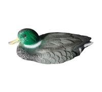 Folpus Statuetta Anatra Galleggiante Modello Ornamento Decoro Finto PE Dettagli Autentici Piume Adatta a Caccia Giardino Casa Collezione, Verde Scuro