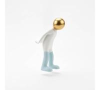 Folpus Statuetta Decorativa Moderna in Resina con Testa E Base Rotonda Finitura Levigata E Stile Minimale Adatta per Soggiorno Ingresso Ufficio Showroom, B 12-16-33cm