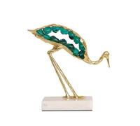 Folpus Statuetta di in Metallo Moderno Figurina di Apertura Alare Aperte Compatto Soprammobile per Ingresso, Soggiorno, Ufficio, Verde, 20x8x20cm