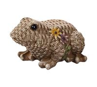 Folpus Statuetta di rana animale 12x7x9 cm in resina, decorazione da scrivania per ufficio, da collezione, per libreria, arredamento per la casa, soggiorno,