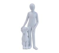 Folpus Statuetta in Resina con Figura Figura Antropomorfa Cane Figurina Decorativa con Base Stabile Compatta Oggetto Decorativo per Ufficio, Bianco, By25091