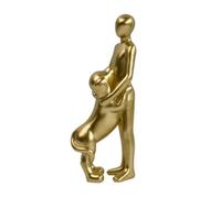 Folpus Statuetta in Resina con Figura Figura Antropomorfa Cane Figurina Decorativa con Base Stabile Compatta Oggetto Decorativo per Ufficio, Oro, Standb By25092