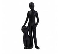 Folpus Statuetta in Resina con Figura Figura Antropomorfa Cane Figurina Decorativa con Base Stabile Compatta Oggetto Decorativo per Ufficio, Nero, By25091
